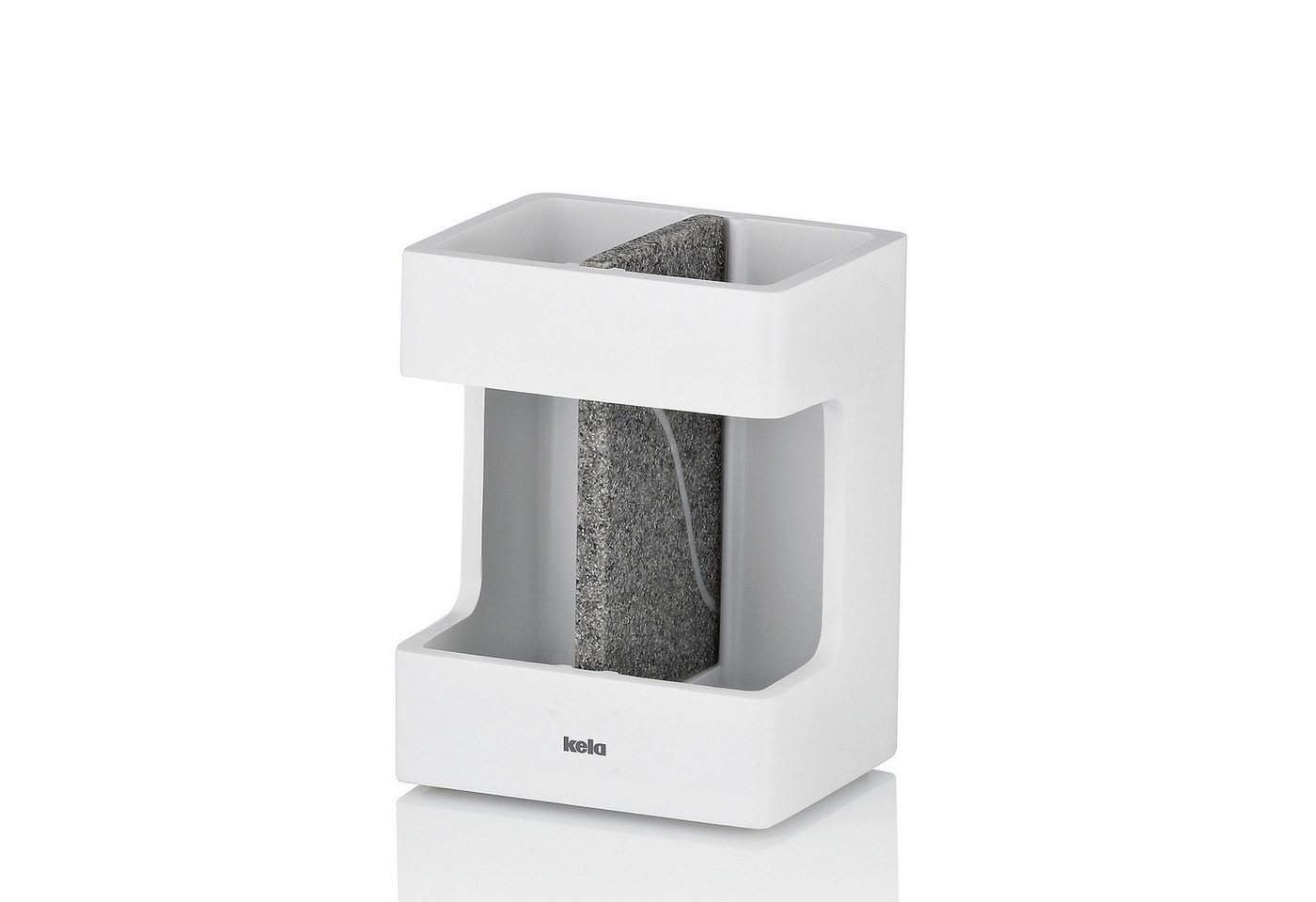 kela Zahnputzbecher Cube, herausnehmbares Trennelement, Element aus Natursteinoptik, Mattoptik kela Zahnputzbecher Cube, herausnehmbares Trennelement, Element aus Natursteinoptik, Mattoptik von kela