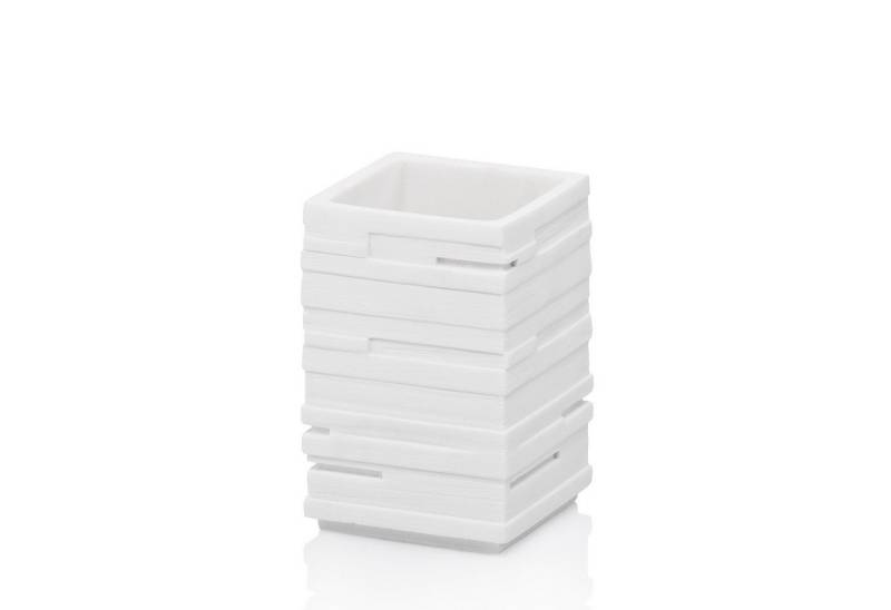 kela Zahnputzbecher Posidon, Steinschichten-Optik von kela