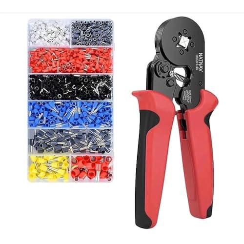 KELAV Crimpzange Aderendhülsen Set für 0,25-10 mm² mit 1800 Stück Aderendhülsen I Aderendhülsenzange selbsteinstellend IKabelschuhzange Crimpzange mit Ratschenfunktion, Crimp Zange,Presszange KELAV Crimpzange Aderendhülsen Set für 0,25-10 mm² mit 1800 Stück Aderendhülsen I Aderendhülsenzange selbsteinstellend IKabelschuhzange Crimpzange mit Ratschenfunktion, Crimp Zange,Presszange von kelav