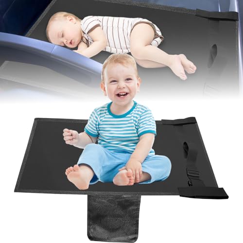 kelav Flugzeug Sitzverlängerung Kinder,Tragbarer,Faltbar,76×42cm,Sitzverlängerung Flugzeug Kinder,Schwarz Atmungsaktiv Kinderbett Kurzstrecken für Schlafen,Auto,Flüge von kelav
