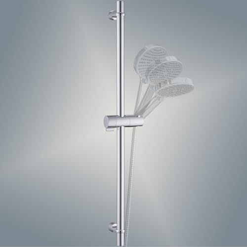 kelleria Duschstange 110cm Edelstahl SUS304, Brausestange mit Duschkopfhalterung 360°Drehbar, Verstellbare Handbrause Stange Duschkopfhalter Höhenverstellbar, Variable Wandhalter Bohrlöcher, Chrom von kelleria