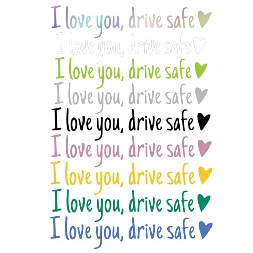 I Love You Spiegel Aufkleber, 9 Stück, Autospiegelaufkleber, Autoinnenraum, Ich Liebe Dich, Du Fahre Safe Letters Design, Autoaufkleber Abziehbilder Für Frauen, 11x2cm von keloppasit