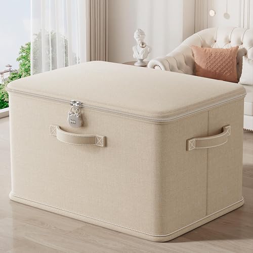 keloppasit Abschließbare Aufbewahrungsbox, stapelbar, mit Griff, waschbarer Aufbewahrungsbehälter mit Schloss, Anti-Geruchs-Aufbewahrungsbehälter, Regalkörbe, für Decke, Kleidung, Spielzeug, Zuhause von keloppasit