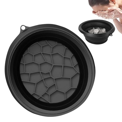keloppasit Face Ice Bath Bowl | Silikon Faltbare Eingebaute Eiswürfelschale Waschbecken - Badezimmer Zubehör Kosmetik Beauty Tool für Zuhause Schwellungen Linderung von keloppasit