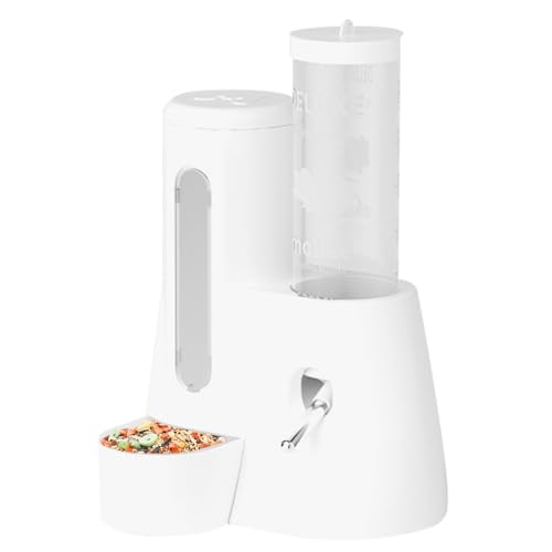 keloppasit Hamster-Wasserflasche, Wasserspender mit Futterbehälter, stehender Haustier-Futterspender für Kleintiere, Kaninchen, Mäuse, Chinchilla von keloppasit