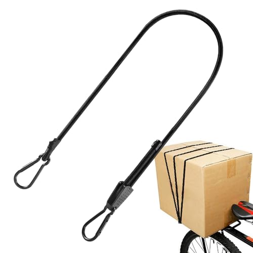 keloppasit Karabiner Bungee Cord – Verstellbare Bungee-Seile mit Karabinerhaken | Schwarze Planengurte, elastische Gurte mit Clips, Outdoor-Gepäckseil für Camping von keloppasit