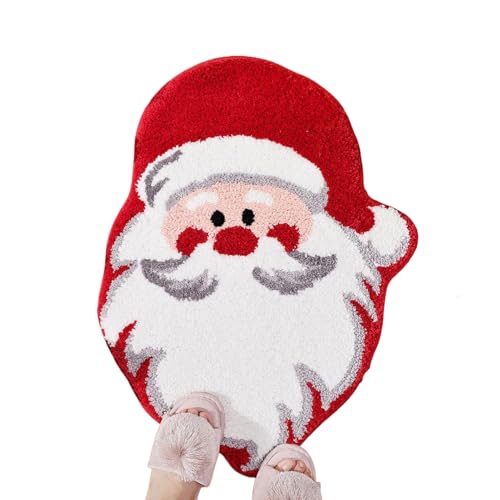 keloppasit Weihnachts Teppich - Weihnachtsbaum Santa Fußmatte Deko | 40 X 60 Zentimeter Saugfähig rutschfest Waschbar Teppich Für Innen Außen Eingang Badezimmer Küche Wohnzimmer Schlafzimmer Home von keloppasit