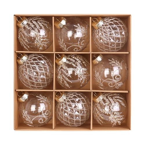 keloppasit Weihnachtskugeln bruchsicher | Weihnachtskugel-Dekorationen – PET bemalte Kugel 8 cm transparente Dekorationen für Innenbereich, Fenster, Winter, festliche Party von keloppasit