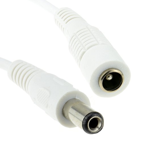5,5 x 2,1 mm DC Strom Stecker Zum Buchse Videoüberwachung CCTV Verlängerung Kabel 0,5 m Weiß [0.5 Meter/0,5m] von kenable