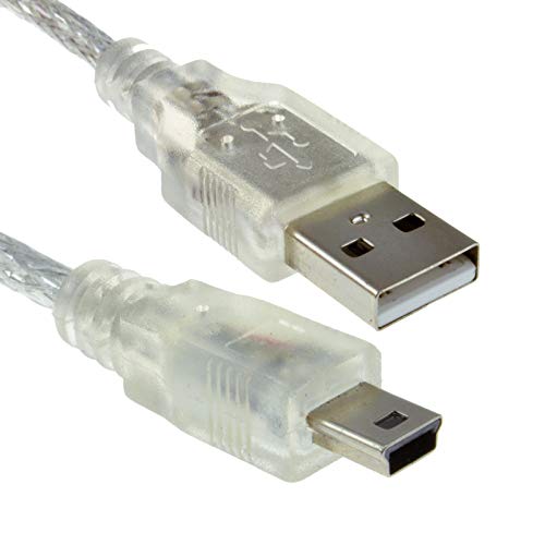 Lichtdurchlässig Mini-B 5 Polig USB 2,0 Hi-Speed Kabel Anschlusskabel Strom & Daten 24AWG 0,5 m Ferrit [0.5 Meter/0,5m] von kenable