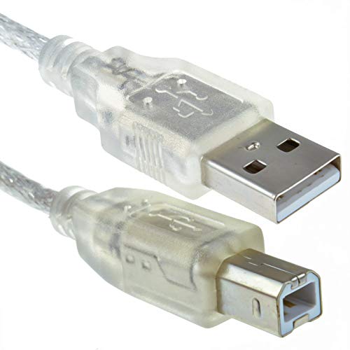 kenable Lichtdurchlässig USB 2,0 Hi-Speed A Zum B Kabel Anschlusskabel Für Printers 24AWG Ferrit 3 m [3 Meter/3m] von kenable