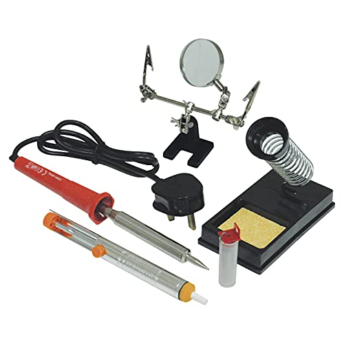 kenable Lötend Iron Kit 30W Magnifying Glass & Helping Hands Clips Iron/Wire/Stand von kenable