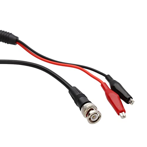 kenable BNC-Kabel mit 2 Krokodilklemmen, 2 m, Schwarz / Rot von kenable