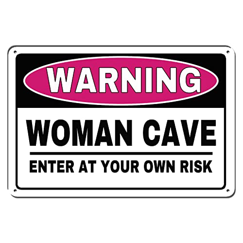 kengtou Warn-Blechschilder, lustiges Frauen-Höhlen-Blechschild "Enter at Your Own Risk", für Schlafzimmertür, 30,5 x 20,3 cm von kengtou