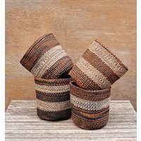 Angalia 6 "B X 7 "H Gewellter, Erdiger, Fein Gewebter Sisalkorb von kenyancraftscompany