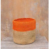 Chungwa Zweifarbiger Sisalkorb Aus Orange Und Jute/Aufbewahrungskorb Pflanzkorb von kenyancraftscompany