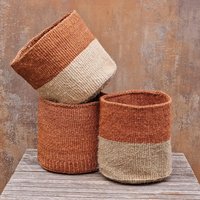 Kikuyu 10 "B X 10"H Rostiger Sisalkorb/Pflanzenkorb Aufbewahrungskorb von kenyancraftscompany