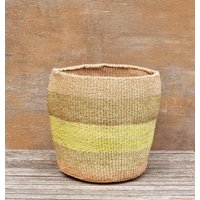 Kubali 10"B X 12"H Streifen Sisal Korb/Aufbewahrungskorb Pflanzkorb von kenyancraftscompany