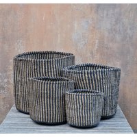 Laikipia Schwarz Und Jute Vertikal Gestreifter Sisal Korb/Aufbewahrungskorb Pflanzkorb Laikipia Schwarz Und Jute Vertikal Gestreifter Sisal Korb/Aufbewahrungskorb Pflanzkorb von kenyancraftscompany