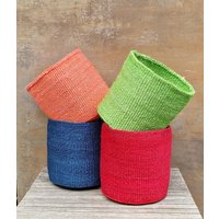 Mchana 10 "B X 10" W Farbblock Sisalkorb von kenyancraftscompany