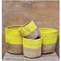 Nusu Gelber Jute Sisalkorb/Aufbewahrungskorb Pflanzkorb von kenyancraftscompany