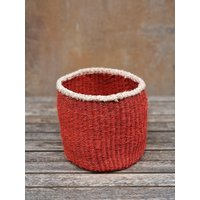 "Handgemachter, Purpurroter Sisalkorb Kleiner Aufbewahrungskorb/Pflanzkorb | 17 cm B X 15 H von kenyancraftscompany