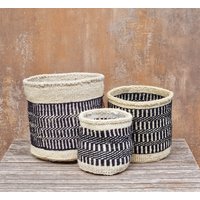 Polepole Schwarzer Korb Aus Recycelter Wolle Und Sisal/Pflanzenkorb Aufbewahrungskorb Polepole Schwarzer Korb Aus Recycelter Wolle Und Sisal/Pflanzenkorb Aufbewahrungskorb von kenyancraftscompany