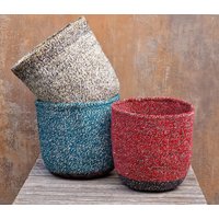 Pongezi 11 "B X 11, 5" H Korb Aus Recycelter Wolle Und Sisal/Aufbewahrungskorb von kenyancraftscompany