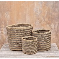 Salama Jute Und Schwarz Gemusterter Sisalkorb von kenyancraftscompany