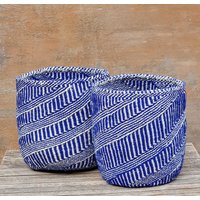 Teleza Recycelter Aufbewahrungskorb Aus Blau Und Sisal Teleza Recycelter Aufbewahrungskorb Aus Blau Und Sisal von kenyancraftscompany