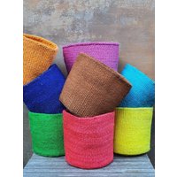 Tembeza Block Farbiger Sisalkorb/Aufbewahrungskorb Pflanzenkorb von kenyancraftscompany