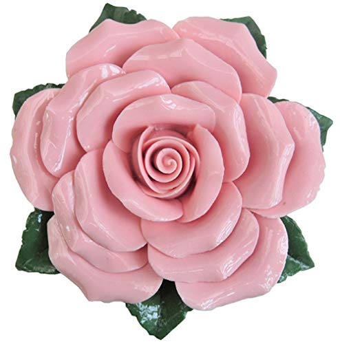 1 Rose rosa - Ø 12 cm - Keramikblume - Dekorose – Geschenk - Gartendeko - Tischdeko - Grabschmuck - Grabdeko - Grabblume - Wetterfest - Geburtstag - Allerheiligen - Weihnachten von keramikkranz.de