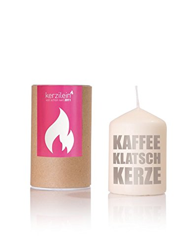 kerzilein Flämmchen, grau, KAFFE KLATSCH Kerze von kerzilein