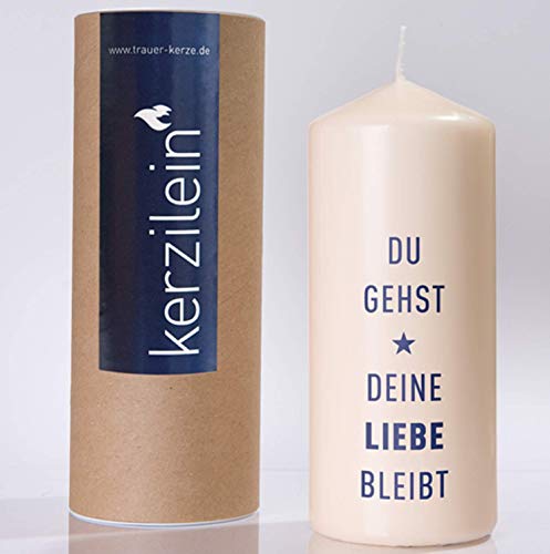 kerzilein Trauerkerze Flamme, dunkelblau, DU GEHST Deine Liebe BLEIBT von kerzilein