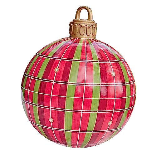 kesurpae Wasserdichter aufblasbarer Weihnachtsball mit Pumpe Xmas Garden Decoration Winter Holiday Ornament Party Supplies 60cm von kesurpae