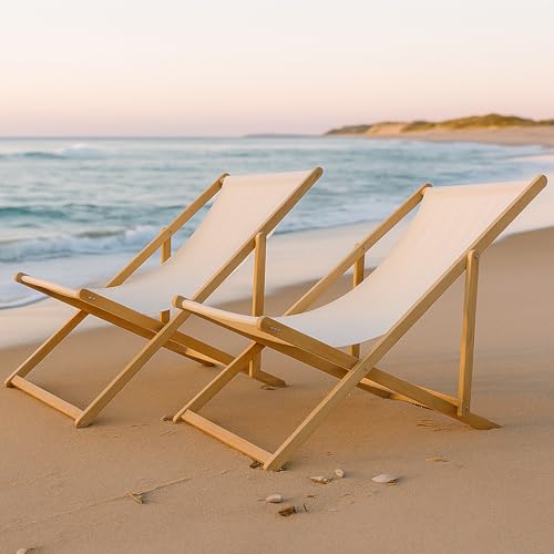 ketive Canvas Sling Chair Set of 2, Outdoor Wooden Patio Lounge Chairs Made of Acacia Wood and Canvas Folding, Adjustable,Easy to Carry,113.4 kg Capacity for Pool Beach Patio Indoor Use ketive Canvas Sling Chair Set of 2, Outdoor Wooden Patio Lounge Chairs Made of Acacia Wood and Canvas Folding, Adjustable,Easy to Carry,113.4 kg Capacity for Pool Beach Patio Indoor Use von ketive