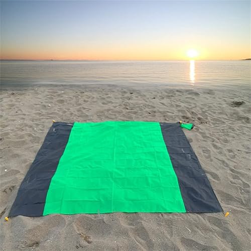 kewing Strandmatte Picknickdecke Extra große Stranddecke Wasserdicht Sanddicht Tragbar mit 4 festen Nägeln Verstärkte Kante für Camping Wandern Picknick von kewing