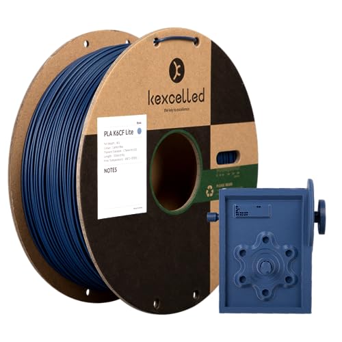 PLA Kohlefaser Filament 1,75mm, kexcelled Modifiziertes PLA Carbon Fiber Filament 3D Drucker Filament, Verbesserte Zähigkeit, Maßgenauigkeit +/- 0,03mm, 1kg Spule (2,2lbs), Blau von kexcelled