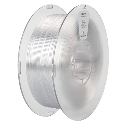 kexcelled PC Filament 1,75 mm, Polycarbonat 3D-Drucker Material, Hohe Festigkeit und Zähigkeit und Hitzebeständigkeit, Maßgenauigkeit +/- 0,03 mm, 1 kg (2,2 lbs) Spule, Transparentes Weiß von kexcelled