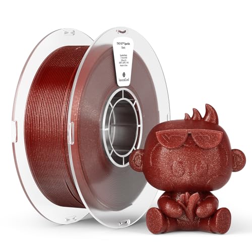 kexcelled PLA Rot Sparkle Glitter Galaxy Filament 1,75mm Glänzende Funkelnde Oberfläche 3D Druck Material +/- 0,03mm, 1kg Spule für Dekorative Modelle FDM 3D Drucker von kexcelled