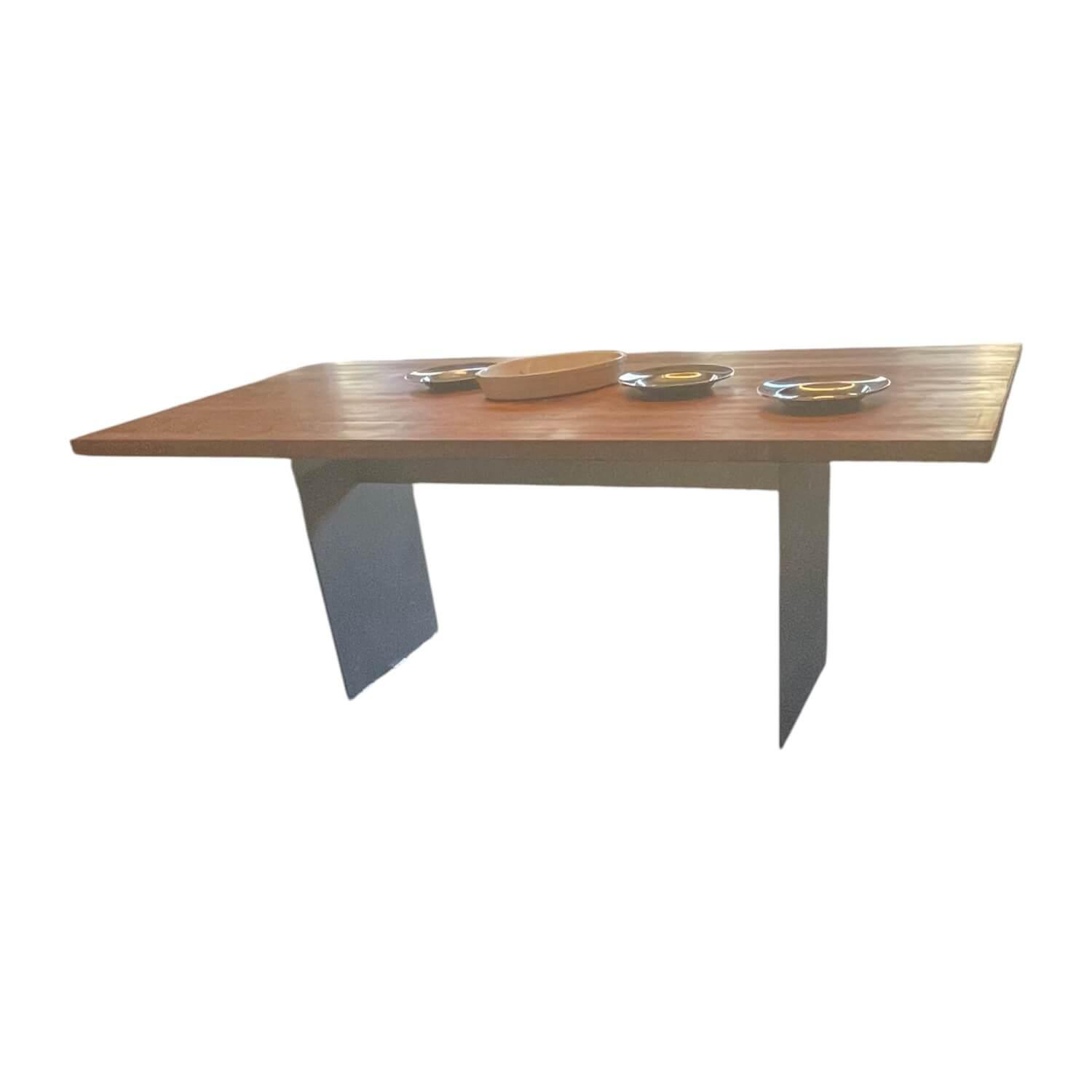 Tisch Theben 3000 Platte Astiger Nussbaum Gestell Stahl Geschliffen Matt Lackier... von kf furniture