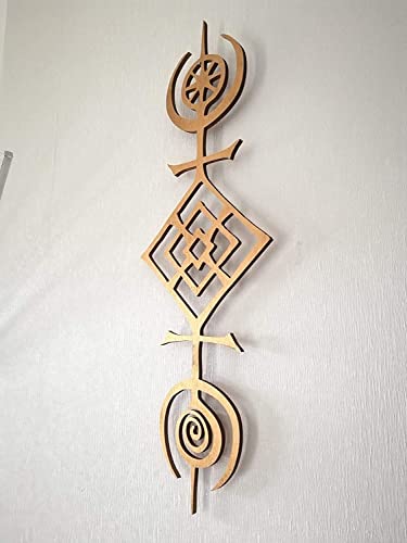 kh Teile Wanddeko Sigil of the Cosmos Nordisch 80cm XXL Holz Wandbild Skandinavis Keltisch Deko Dekoration Wand Tür Türdeko Fensterdeko Holzdeko Geschenk Runen Groß, Natur von kh Teile