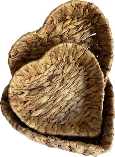 Khevga Geschenkkorb leer in Herzform – Dekorativer Präsentkorb aus robustem Material, ideal für Geschenke, Aufbewahrung und Dekoration, im praktischen 3er Set von khevga