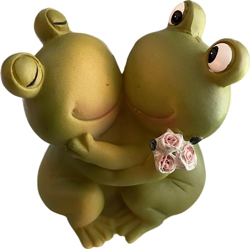 khevga Dekofroschpaar aus Terracotta - Handbemalte Frosch Deko Figuren - Höhe 8 cm von khevga