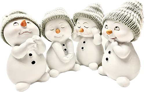 khevga Weihnachtsdeko Deko-Figuren Schneemann im 4er Maße ca. 6x6x11 cm von khevga