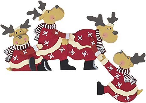 khevga Weihnachtsdeko Purzelnde Elche für Türrahmen-Deko aus Holz (Purzelnde Elche) von khevga