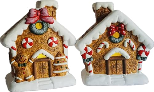 khevga Weihnachtsdekoration Lebkuchenhaus aus Terracotta - LED Timer im 2er Set khevga Weihnachtsdekoration Lebkuchenhaus aus Terracotta - LED Timer im 2er Set von khevga