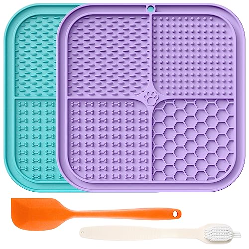 Schleckmatte Hund, Premium Leckmatte Hund mit Saugnapf für Linderung von Hundeangst, Leckmatte für Hunde für Baden, Pflegen und Training für Welpen (Leckmatte-2pcs, Groß) von khlerox