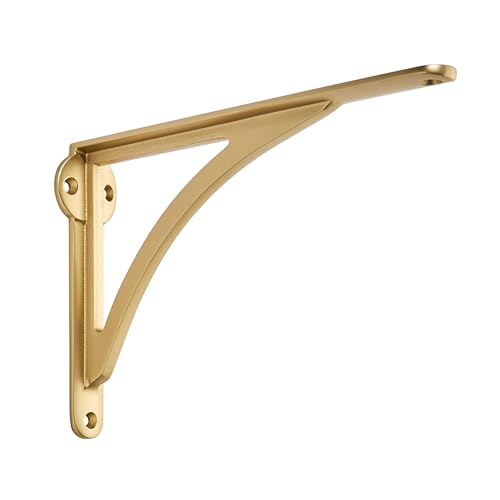 Khtumeware Dekorative Regalhalterungen aus 100 % massivem Messing, 25,4 cm, Wandmontage, 2 Stück, antikes Gold, Vintage-Metall-Regalhalterung, viktorianische Wandhalterung. Khtumeware Dekorative Regalhalterungen aus 100 % massivem Messing, 25,4 cm, Wandmontage, 2 Stück, antikes Gold, Vintage-Metall-Regalhalterung, viktorianische Wandhalterung. von khtumeware
