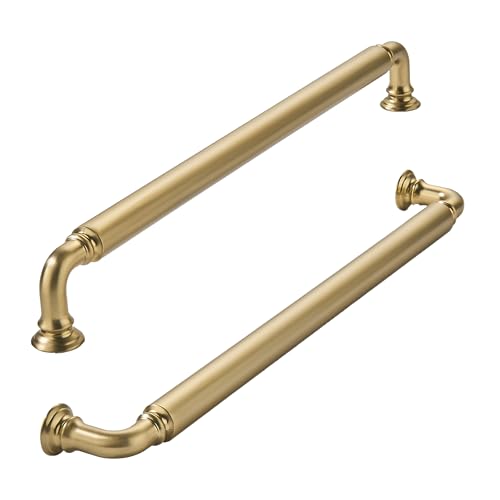 khtumeware Robuste Schrankgriffe, 256 mm, Lochmitte, satiniertes Messing, Schrankbeschläge, geeignet für Küchenschränke, Badezimmer und Kommoden, Champagnerbronze, 2 Stück von khtumeware